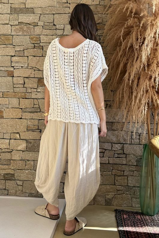 Destino Crochet Tank Top White